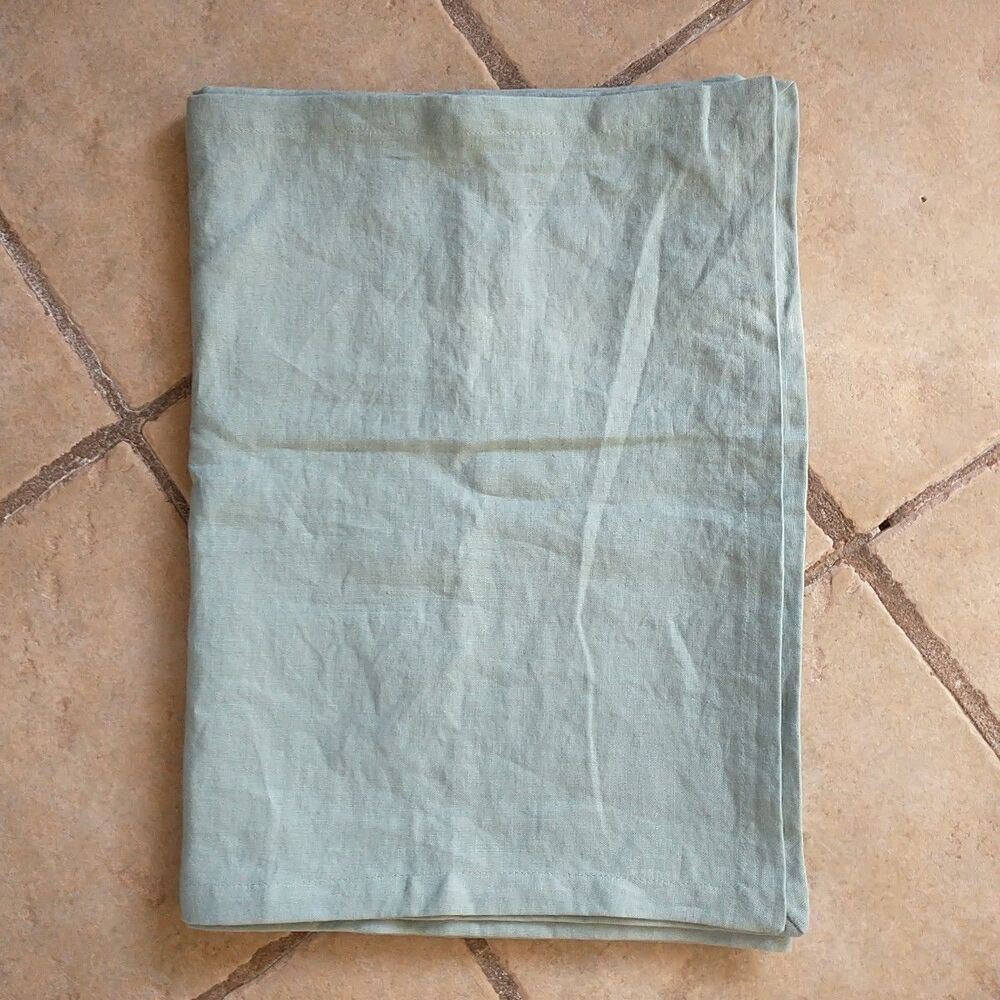 Costa Nova Tablerunner Dresser Scarf Green Mint 100% Linen Portugal 18x107"